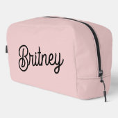 Modern Blush Dusty Pink Monogram und Name Waschbeutel (Rechte Ecke)