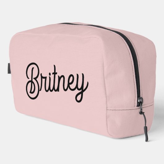Modern Blush Dusty Pink Monogram und Name Waschbeutel (Rechte Ecke)
