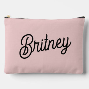Modern Blush Dusty Pink Monogram und Name Zubehörtasche