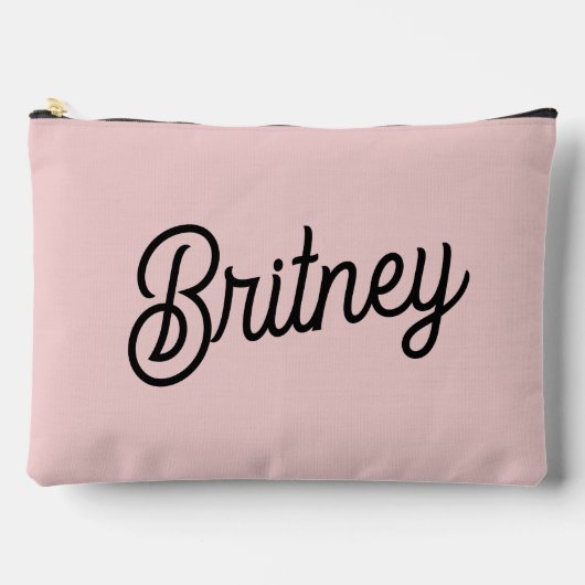 Modern Blush Dusty Pink Monogram und Name Zubehörtasche (Vorderseite)
