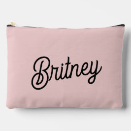 Modern Blush Dusty Pink Monogram und Name Zubehörtasche