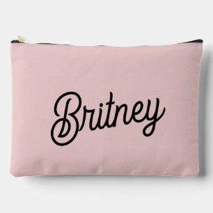 Modern Blush Dusty Pink Monogram und Name Zubehörtasche
