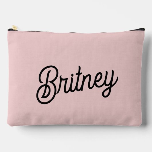 Modern Blush Dusty Pink Monogram und Name Zubehörtasche (Vorderseite)
