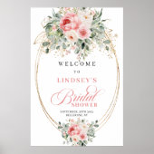Modern Blush Floral Bridal Shower Welcome Poster (Vorne)