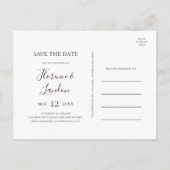 Modern Blush Floral Navy Save the Date Postkarte (Rückseite)