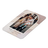 Modern Blush Glitzer Formen Frohe Weihnachten Foto Magnet (Linke Seite)