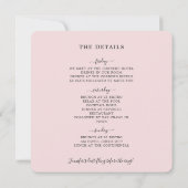 Modern Blush Gold Bachelorette Wochenende Einladung (Rückseite)