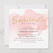 Modern Blush Gold Bachelorette Wochenende Einladung (Vorderseite)
