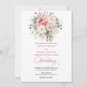 Modern Blush Greenery Gold Wedding Invite Einladung (Vorderseite)