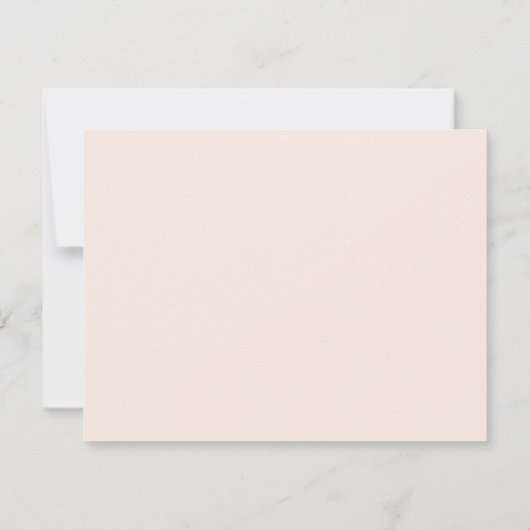 Modern Blush Minimalist monogram flat Dankeskarte (Rückseite)