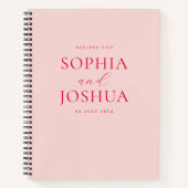 Modern Blush Monogram Brautparty Couples Rezept Notizblock (Vorderseite)