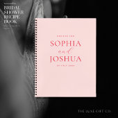 Modern Blush Monogram Brautparty Couples Rezept Notizblock