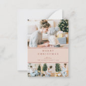 Modern Blush Multi Photo Christmas Mitteilungskarte (Vorderseite)