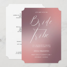 Modern Blush Ombré Gradient Bachelorette Wochenend Einladung