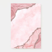 Modern Blush Pink Agate Geode Post-it Klebezettel (Vorderseite)