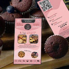 Modern Blush Pink Bakery Add Logo and Brand Photos Visitenkarte