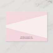 Modern Blush Pink Bestellung Danke Business Card Visitenkarte (Rückseite)