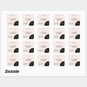 Modern blush pink black candle label sticker (Blatt)