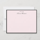 Modern Blush Pink Black Frame Note Card Einladung (Vorderseite)