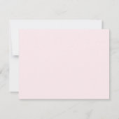 Modern Blush Pink Black Frame Note Card Einladung (Rückseite)