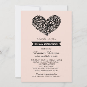 Modern Blush Pink Blumenkohl Bridal Luncheon Einladung