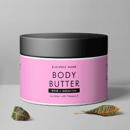 Modern Blush Pink Body Butter Kosmetikkleber Wasserflaschenetikett