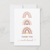 Modern Blush Pink Boho Rainbow Danke Karte (Vorderseite)