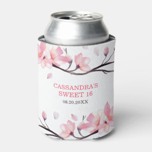 Modern Blush Pink Cherry Blossom Sakura Geburtstag Dosenkühler