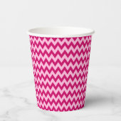 Modern Blush Pink Chevron Stripe Wedding Pappbecher (Rückseite)