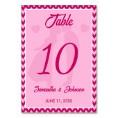 Modern Blush Pink Chevron Stripe Wedding Tischnummer (Rückseite)