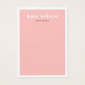 Modern Blush Pink Earring Display Card (Vorderseite)