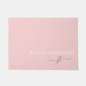 Modern Blush Pink Einfache Bezeichnung für das Mon Fußmatte (Vorderseite)