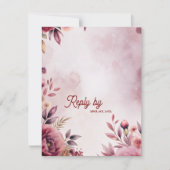Modern Blush Pink Floral QR Code Romantic Wedding RSVP Karte (Vorderseite)