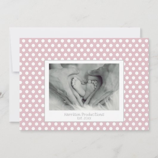 Modern Blush Pink Foto Collage Baby Girl Birth Ankündigung (Rückseite)