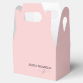 Modern Blush Pink Girl Simple Script Monogram Geschenkschachtel (Geöffnet)