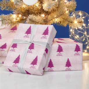 Modern Blush Pink Glitzer Weihnachtsbaum Sparkle Geschenkpapier