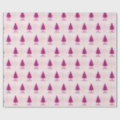 Modern Blush Pink Glitzer Weihnachtsbaum Sparkle Geschenkpapier (Flach)