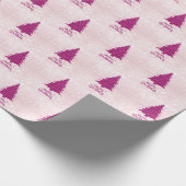 Modern Blush Pink Glitzer Weihnachtsbaum Sparkle Geschenkpapier (Ecke)