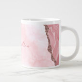 Modern Blush Pink Gold Agate Geode Monogram Jumbo-Tasse (Rechts)