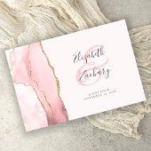 Modern Blush Pink Gold Agate Script Gästebuch