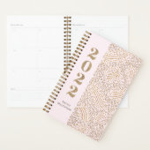Modern Blush Pink Gold Confetti 2022 Jahr Monogram Planer (Anzeige)