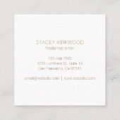 Modern Blush Pink Gold Imitate Glitzer Circle Logo Quadratische Visitenkarte (Rückseite)