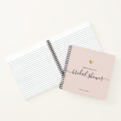 Modern Blush Pink Gold Script Brautparty Notizblock (Innenseite)
