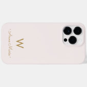 Modern Blush Pink Gold Script Monogram Case-Mate iPhone Hülle (Rückseite (Horizontal))