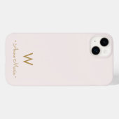 Modern Blush Pink Gold Script Monogram Case-Mate iPhone Hülle (Rückseite (Horizontal))