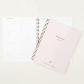 Modern Blush Pink Gold Script Monogram Planer (Anzeige)