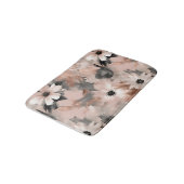 Modern Blush Pink Gray Floral  Badematte (Schrägansicht)