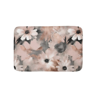 Modern Blush Pink Gray Floral Badematte