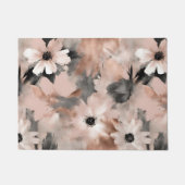 Modern Blush Pink Gray Floral Fußmatte (Vorderseite)
