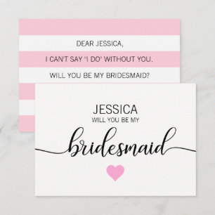 Modern Blush PINK Herz Werden Sie meine Bridesmaid Einladung